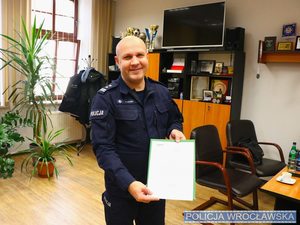 Komendant miejski Policji we Wrocławiu mł. insp. Rafał Siczek