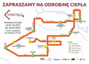 Grafika przedstawia mapę streetbusa