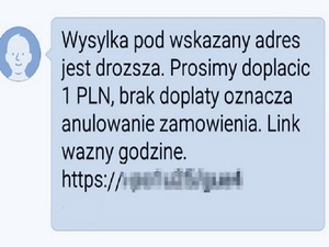 Fałszywy SMS od oszustów