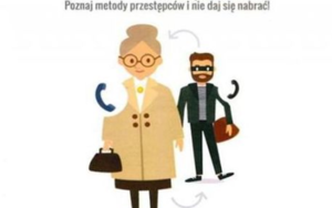 Zdjęcie poglądowe grafiki przestrzegającej przez oszustami