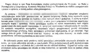 Podziękowania dla wrocławskich policjantów za odzyskanie pieniędzy utraconych w wyniku oszustwa