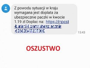 SMS z fałszywym linkiem