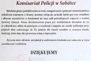 Podziękowania dla policjantów z Sobótki od Samorządu Gminy