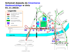 Mapka dojazdu na cmentarz osobowicki