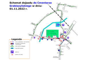 Mapka dojazdu na Cmentarz Grabiszyński