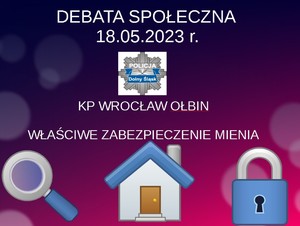 Debata społeczna z mieszkańcami dotycząca przeciwdziałania kradzieżom