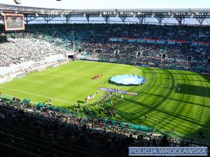 Widok na murawę stadionu