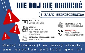 Plakat dotyczący policyjnej kampanii pod nazwą Nie daj się oszukać