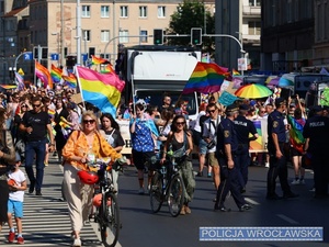 Spokojnie podczas 16. Wrocławskiego Marszu Równości