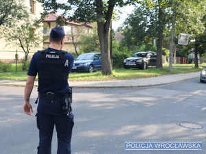 Policjant nadzorujący ruch drogowy