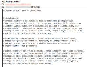 Podziękowania dla policjantek z Siechnic