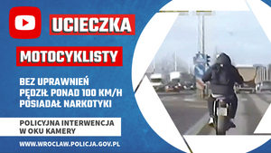 Zatrzymany po pościgu motocyklista miał przy sobie narkotyki - na jego koncie szereg przestępstw i wykroczeń [NAGRANIE]