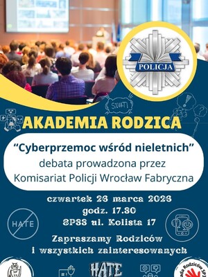 DEBATA SPOŁECZNA PN. „CYBERPRZESTĘPCZOŚĆ WŚRÓD NIELETNICH” 26 MARCA BR. W SZKOLE PODSTAWOWEJ NR 33