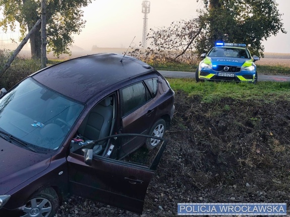 zdjęcia z policyjnego zatrzymania osoby po pościgu