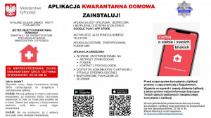 ulotka informacyjna dotycząca aplikacji kwarantanna domowa