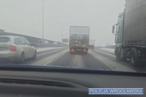 zimowe warunki na Autostradowej Obwodnicy Wrocławia