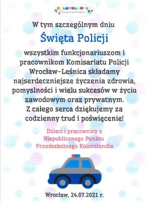 Życzenia z okazji Święta Policji